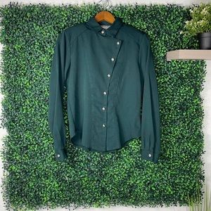 vintage 80s Dark Green Button Down